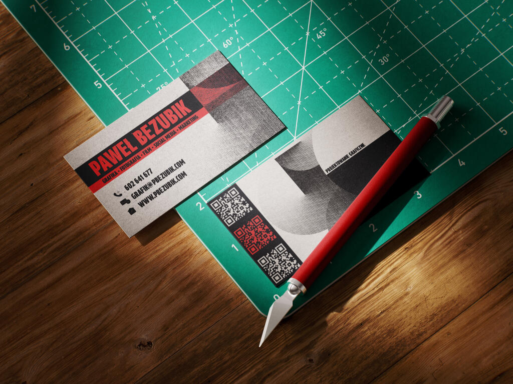 Przykład projektu graficznego wykonany przez Pawła Bezubika, prezentujący nowoczesny design i estetyczne elementy wizualne.